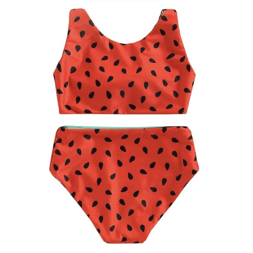 Watermelon Swimsuit Bathing Suit Bikini Birthday Summer Reversible